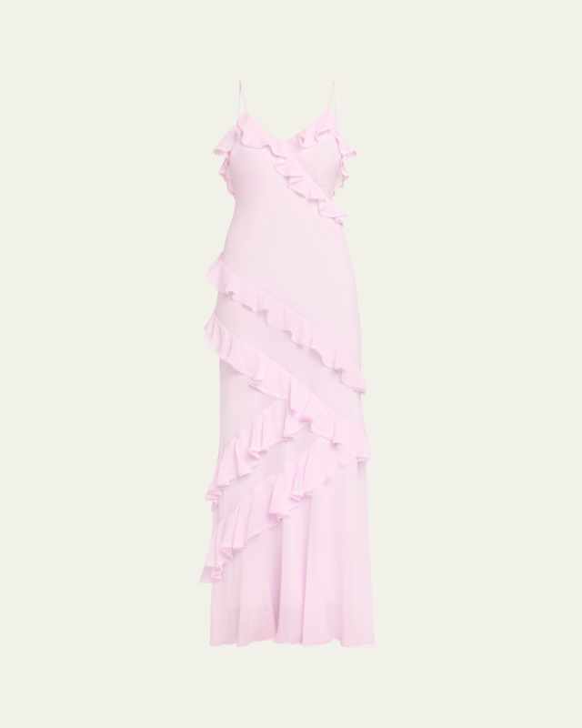 Rialto Asymmetric Ruffle Maxi Dress